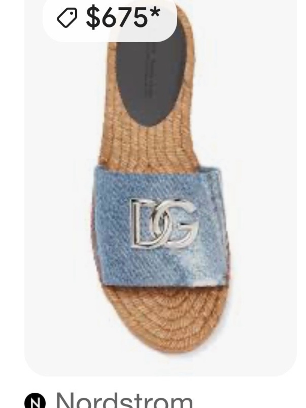 Dolce & Gabbana Denim Slide Sandals with Gold Logo - Picture 4 of 6